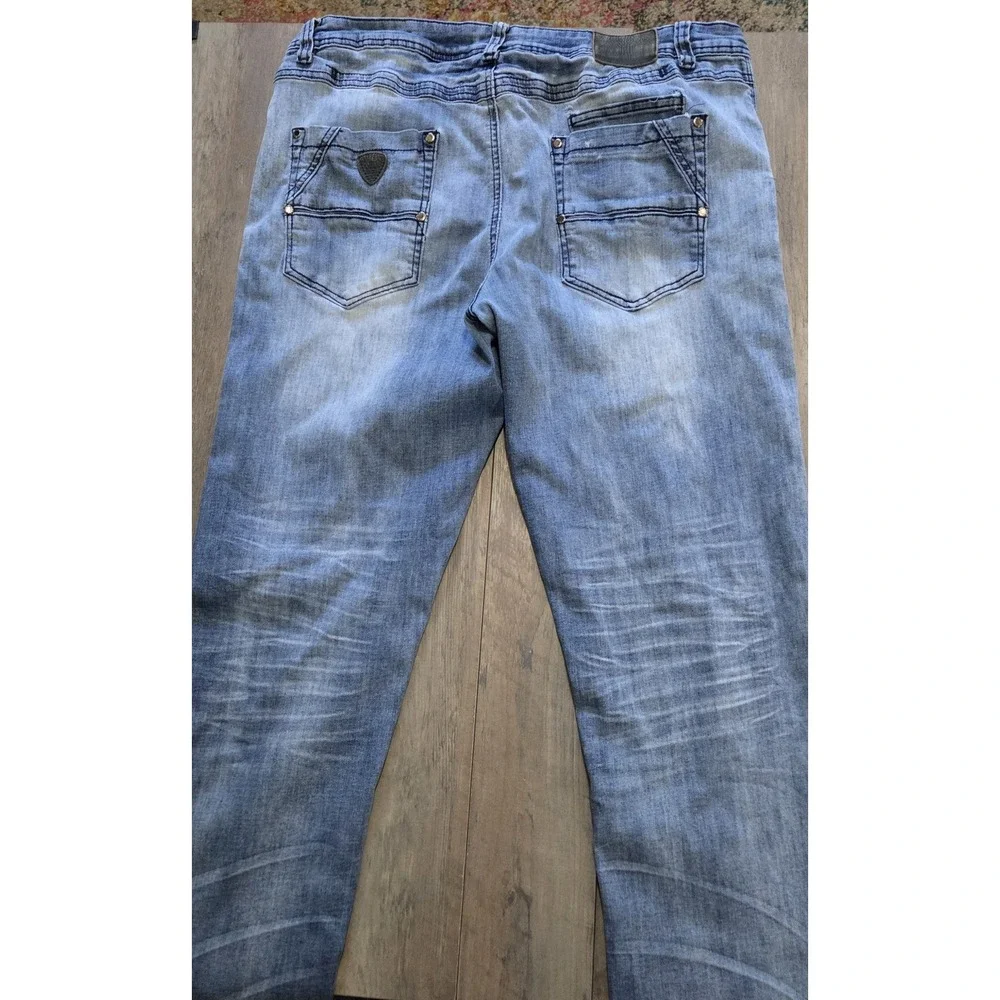 Parish Nation Light Wash Straight Leg Denim Blue Jeans Men Sz 36 Y2K